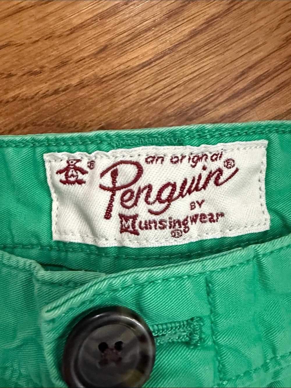 Original Penguin by Munsingwear Green Chino Shorts Size 34 Cotton